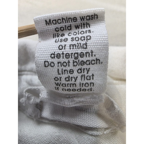 Japna White Rayon Linen Blend Tunic Shirt Blouse M Button Down Oversized Boho - Picture 8 of 8